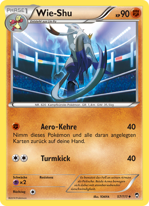 Wie-Shu 57 — Furious Fists (German Pokémon TCG card)