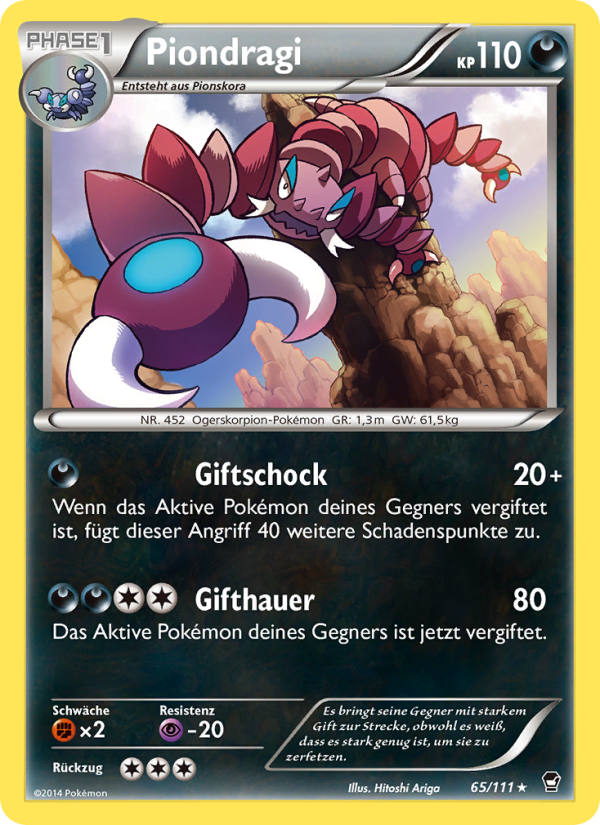Piondragi 65 — Furious Fists (German Pokémon TCG card)