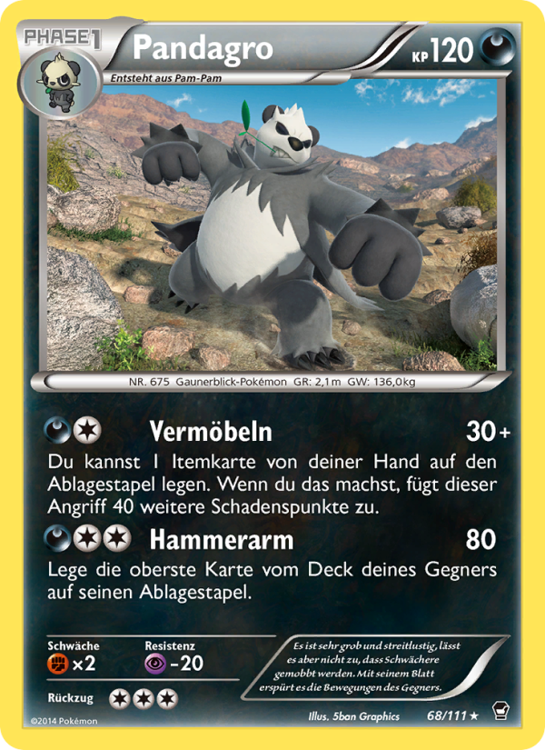 Pandagro 68 — Furious Fists (German Pokémon TCG card)