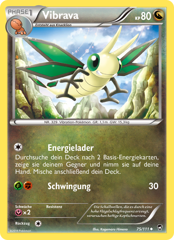 Vibrava 75 — Furious Fists (German Pokémon TCG card)