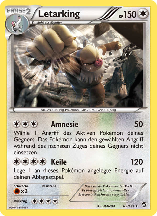 Letarking 83 — Furious Fists (German Pokémon TCG card)