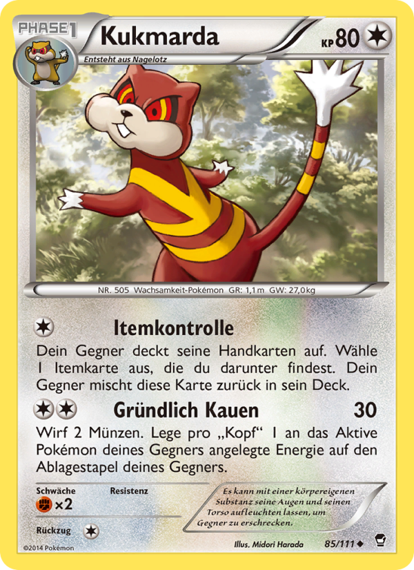 Kukmarda 85 — Furious Fists (German Pokémon TCG card)