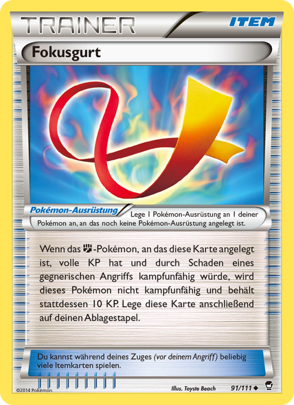 Fokusgurt 91 — Furious Fists (German Pokémon TCG card)