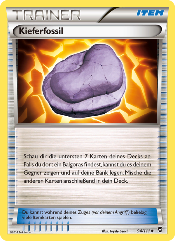 Kieferfossil 94 — Furious Fists (German Pokémon TCG card)