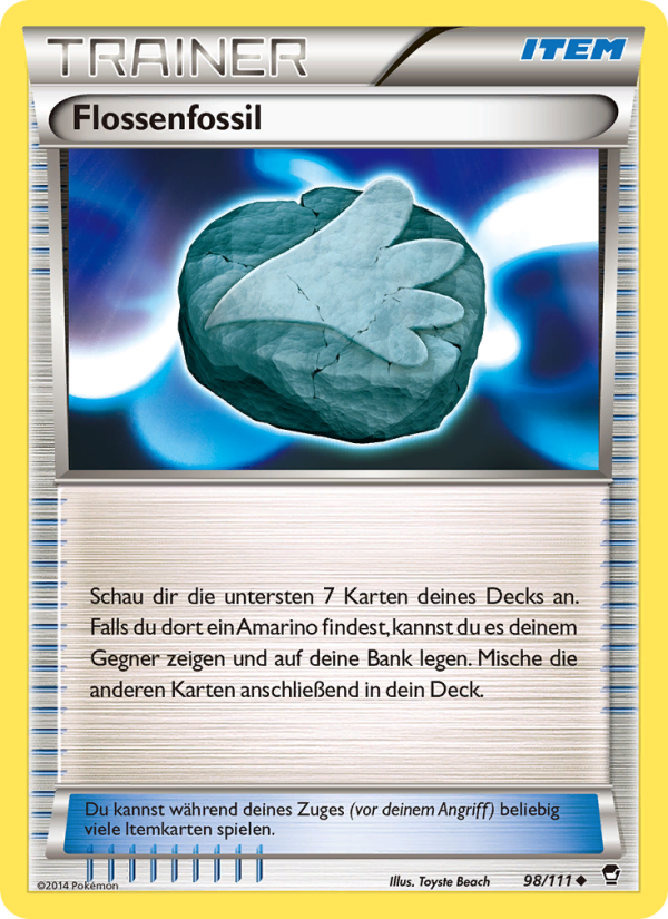 Flossenfossil 98 — Furious Fists (German Pokémon TCG card)