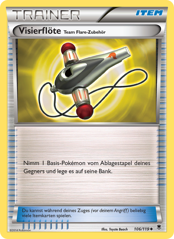 Visierflöte Team Flare-Zubehör 106 — Phantom Forces (German Pokémon TCG card)