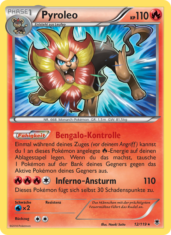 Pyroleo 12 — Phantom Forces (German Pokémon TCG card)