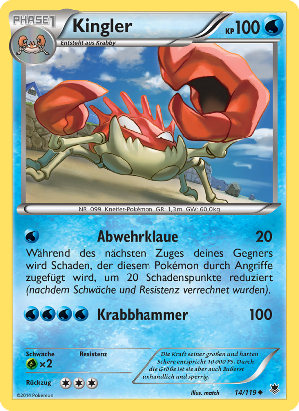 Kingler 14 — Phantom Forces (German Pokémon TCG card)
