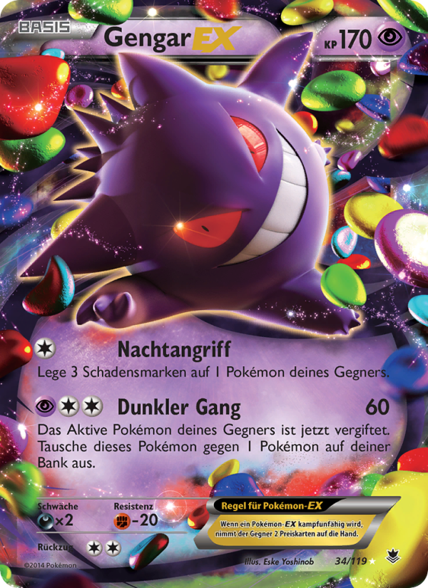 Gengar EX 34 — Phantom Forces (German Pokémon TCG card)