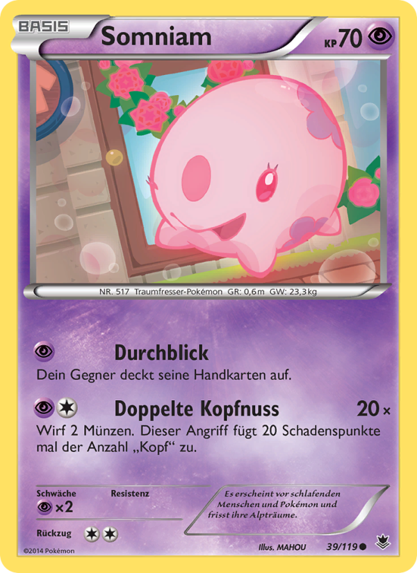 Somniam 39 — Phantom Forces (German Pokémon TCG card)