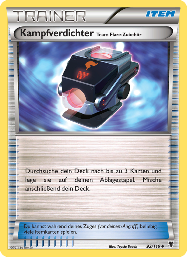 Kampfverdichter Team Flare-Zubehör 92 — Phantom Forces (German Pokémon TCG card)