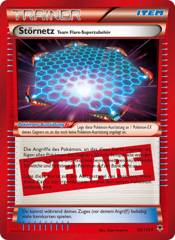 Störnetz Team Flare-Superzubehör 98 — Phantom Forces (German Pokémon TCG card)