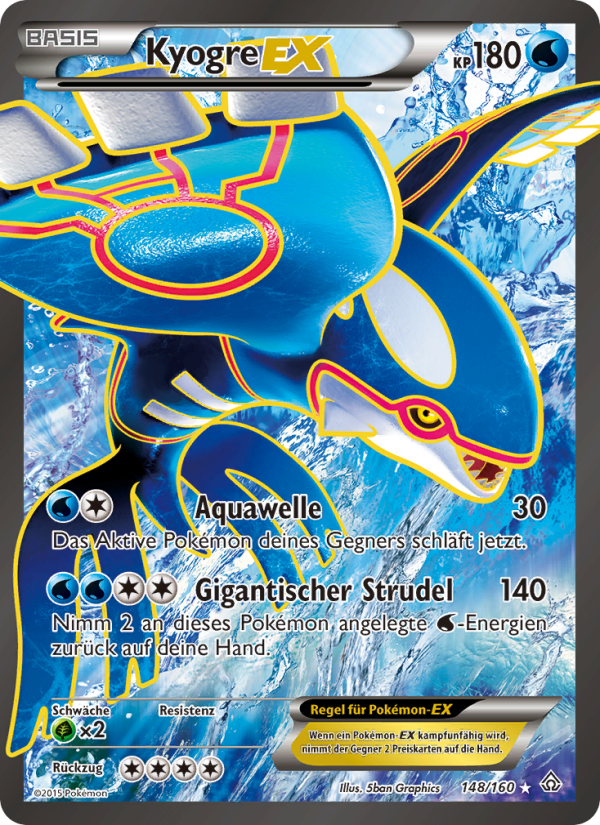Kyogre EX 148 — Primal Clash (German Pokémon TCG card)