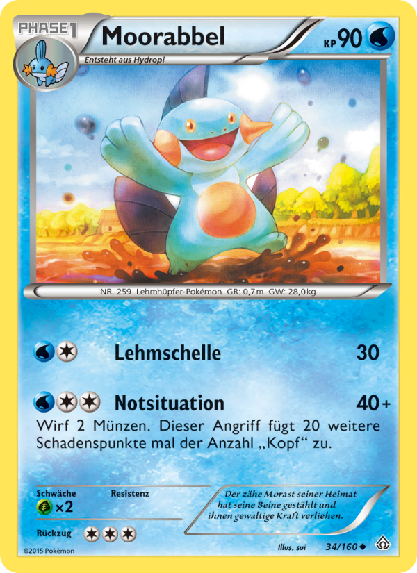 Moorabbel 34 — Primal Clash (German Pokémon TCG card)