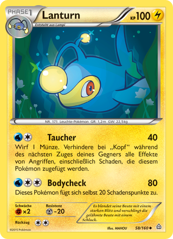 Lanturn 58 — Primal Clash (German Pokémon TCG card)