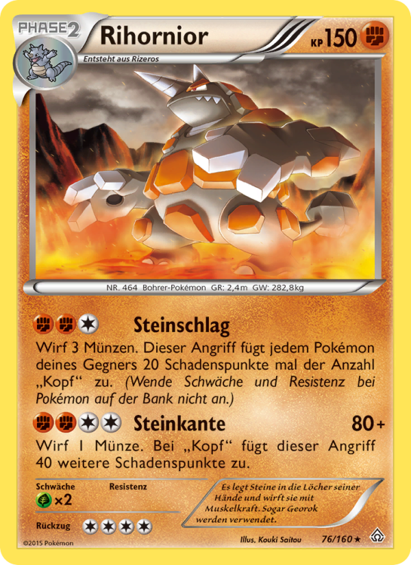 Rihornior 76 — Primal Clash (German Pokémon TCG card)
