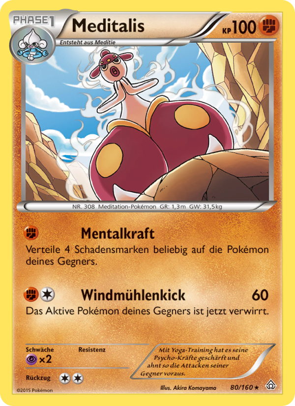 Meditalis 80 — Primal Clash (German Pokémon TCG card)