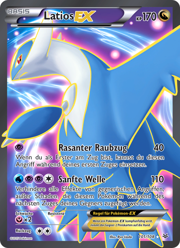 Latios EX 101 — Roaring Skies (German Pokémon TCG card)