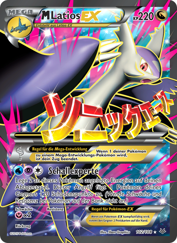 M-Latios EX 102 — Roaring Skies (German Pokémon TCG card)