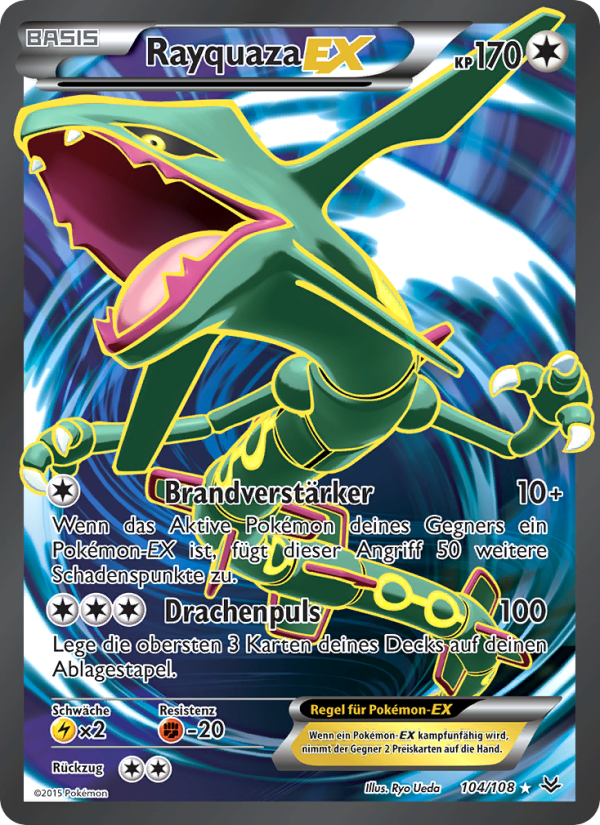 Rayquaza EX 104 — Roaring Skies (German Pokémon TCG card)