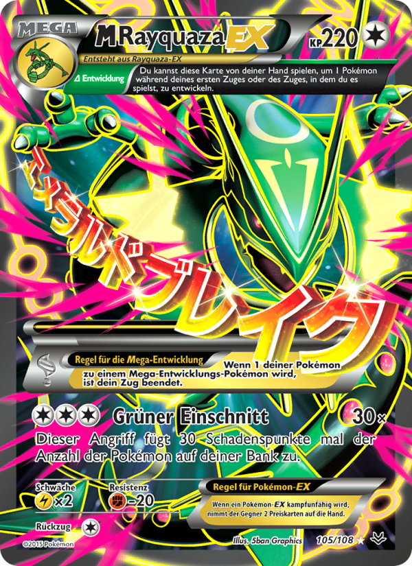 M-Rayquaza EX 105 — Roaring Skies (German Pokémon TCG card)