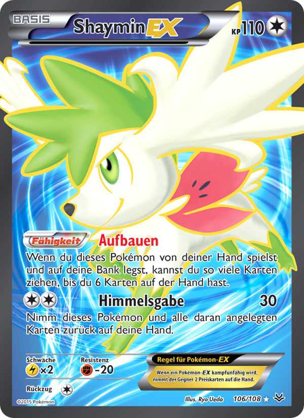 Shaymin EX 106 — Roaring Skies (German Pokémon TCG card)