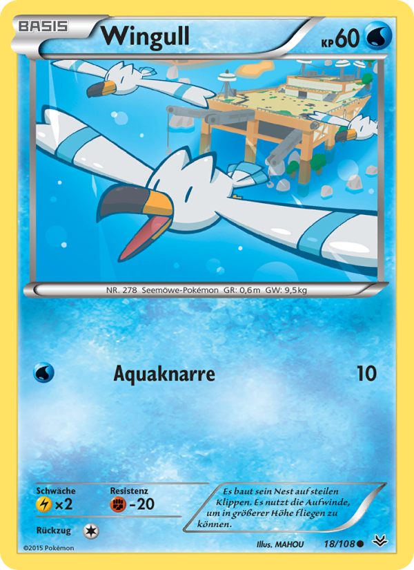 Wingull 18 — Roaring Skies (German Pokémon TCG card)