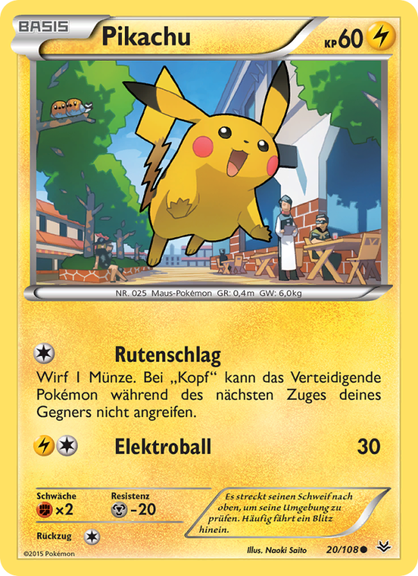 Pikachu 20 — Roaring Skies (German Pokémon TCG card)