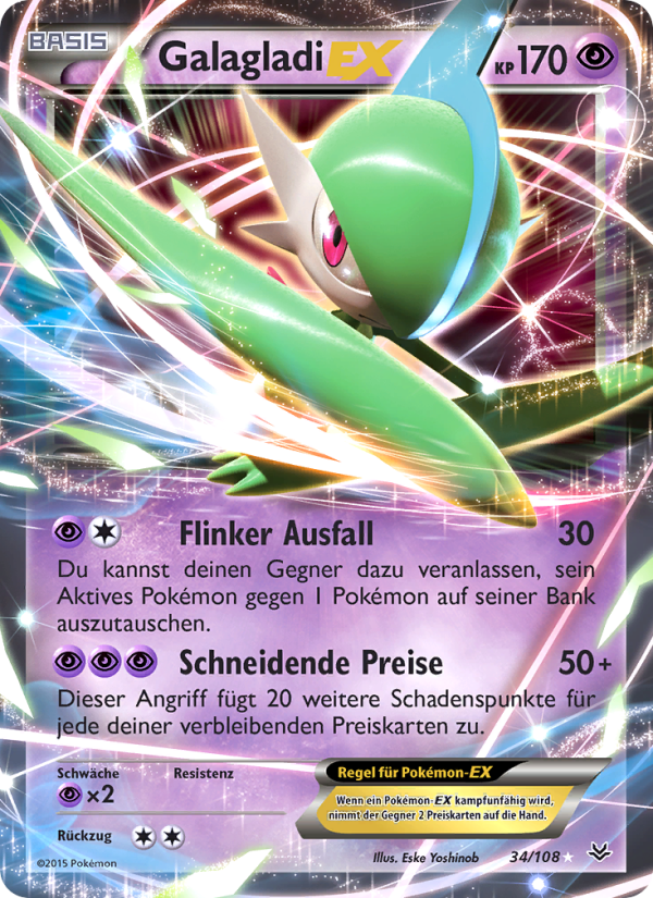 Galagladi EX 34 — Roaring Skies (German Pokémon TCG card)