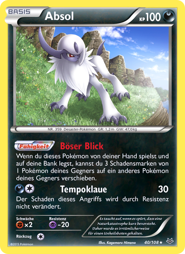 Absol 40 — Roaring Skies (German Pokémon TCG card)