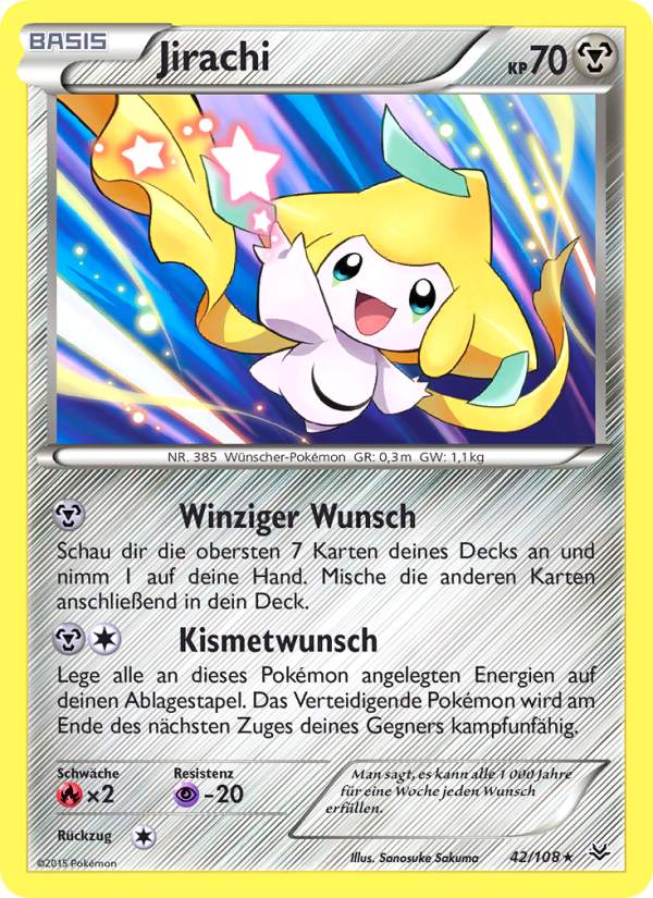 Jirachi 42 — Roaring Skies (German Pokémon TCG card)