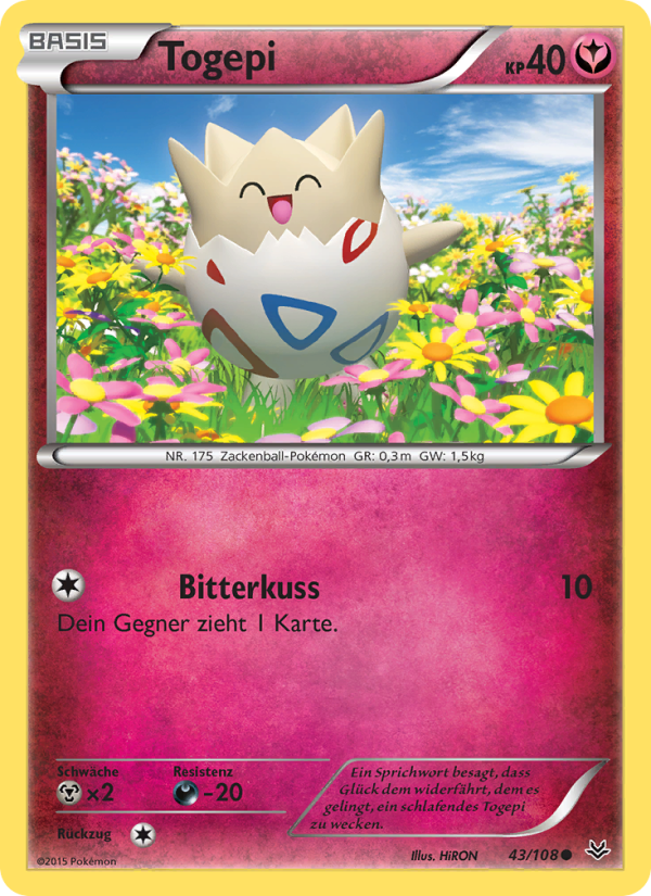 Togepi 43 — Roaring Skies (German Pokémon TCG card)