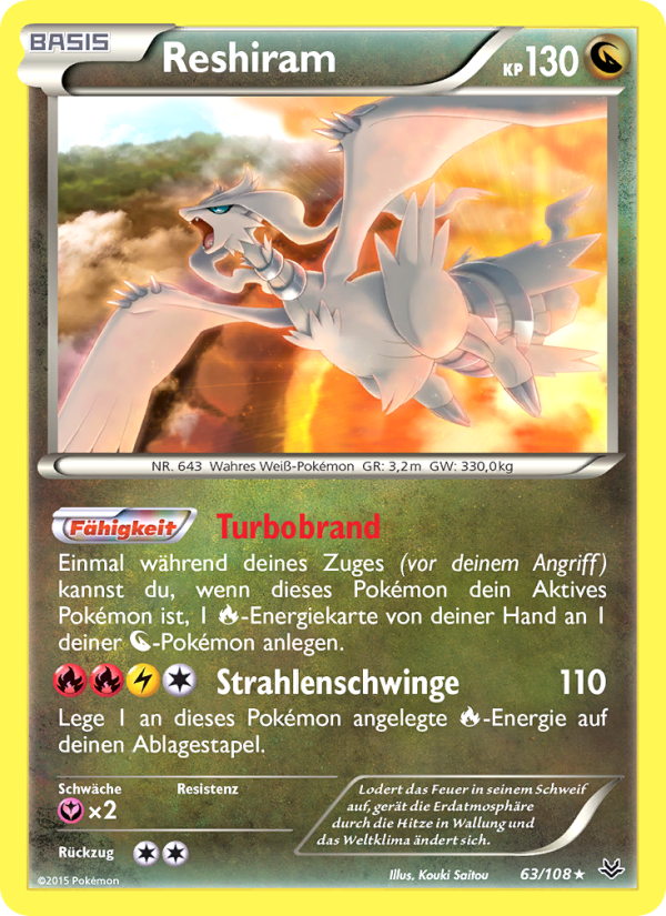 Reshiram 63 — Roaring Skies (German Pokémon TCG card)