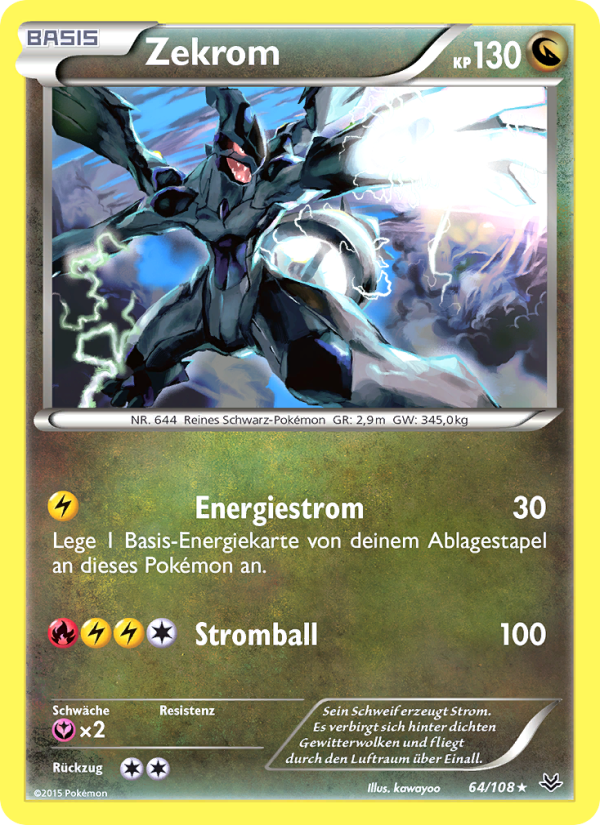 Zekrom 64 — Roaring Skies (German Pokémon TCG card)