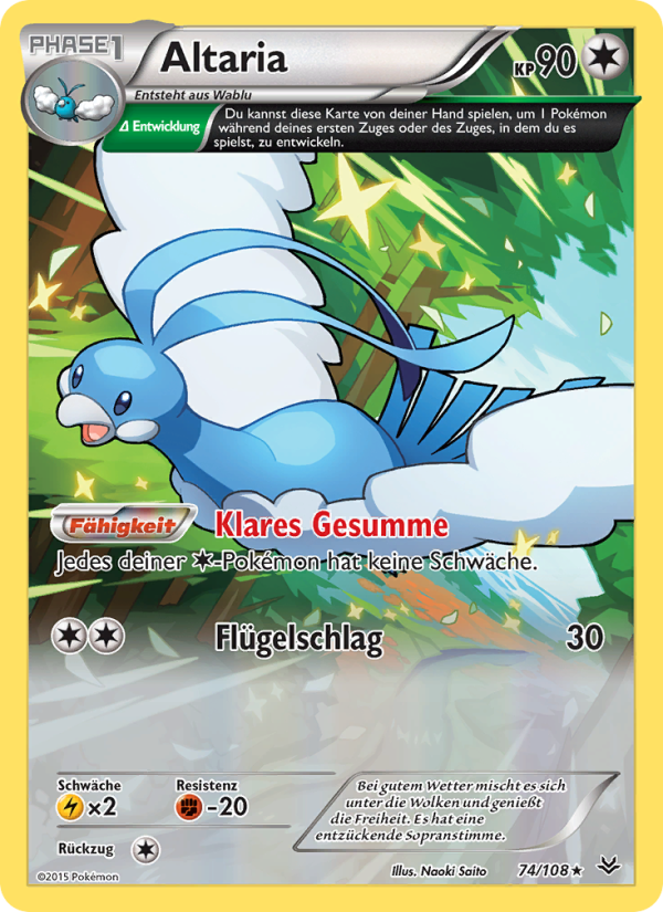 Altaria 74 — Roaring Skies (German Pokémon TCG card)