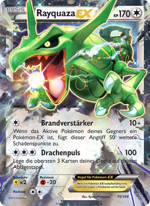 Rayquaza EX 75 — Roaring Skies (German Pokémon TCG card)
