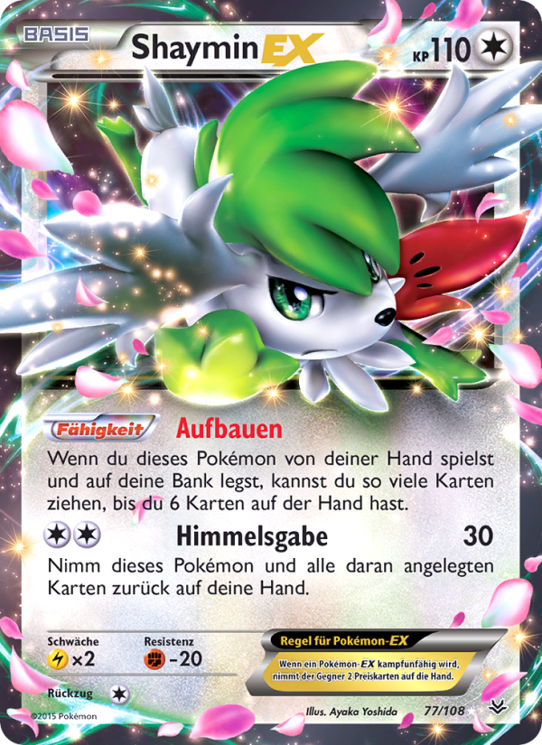 Shaymin EX 77 — Roaring Skies (German Pokémon TCG card)
