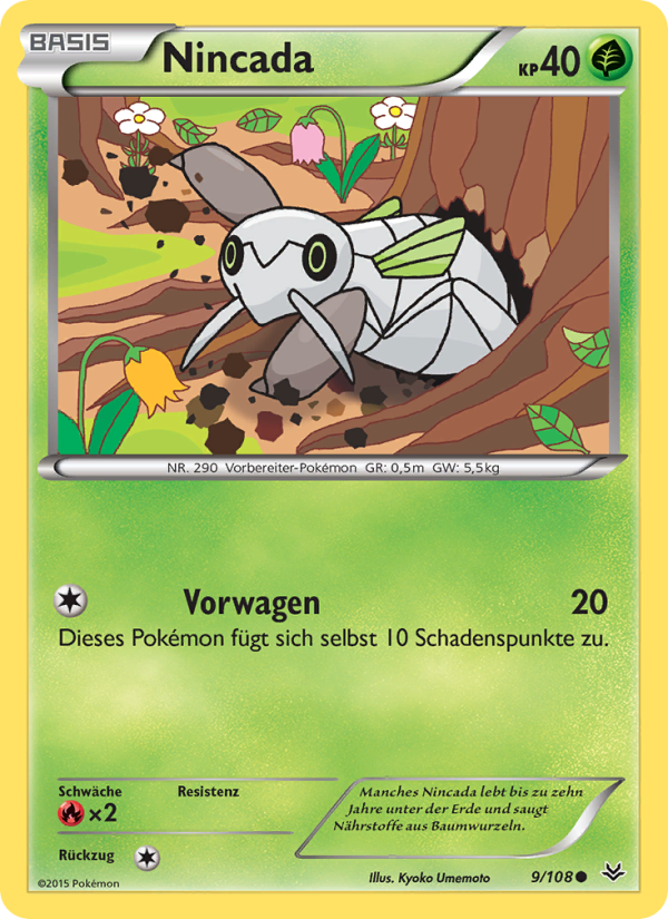 Nincada 9 — Roaring Skies (German Pokémon TCG card)