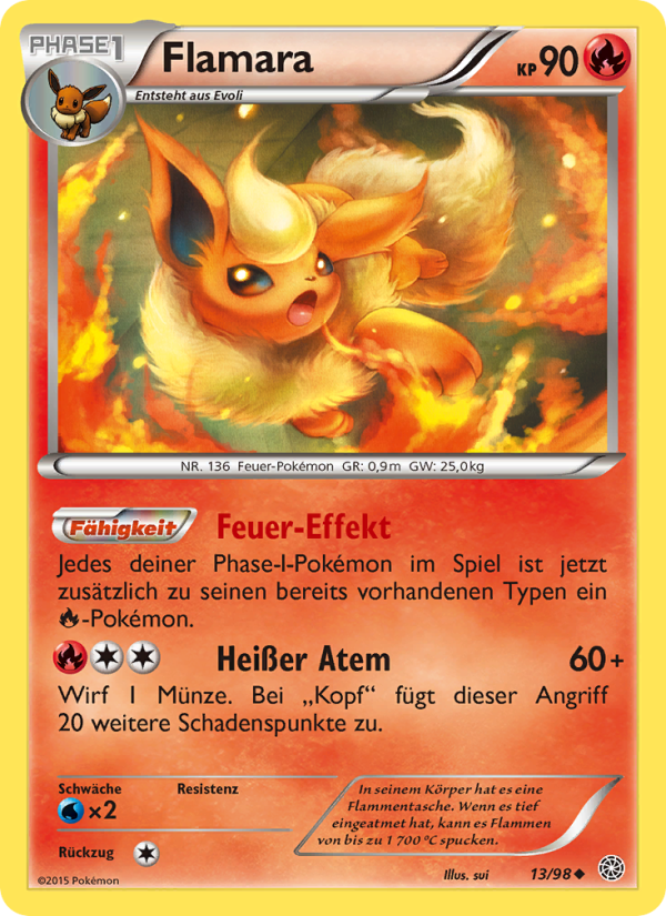 Flamara 13 — Ancient Origins (German Pokémon TCG card)