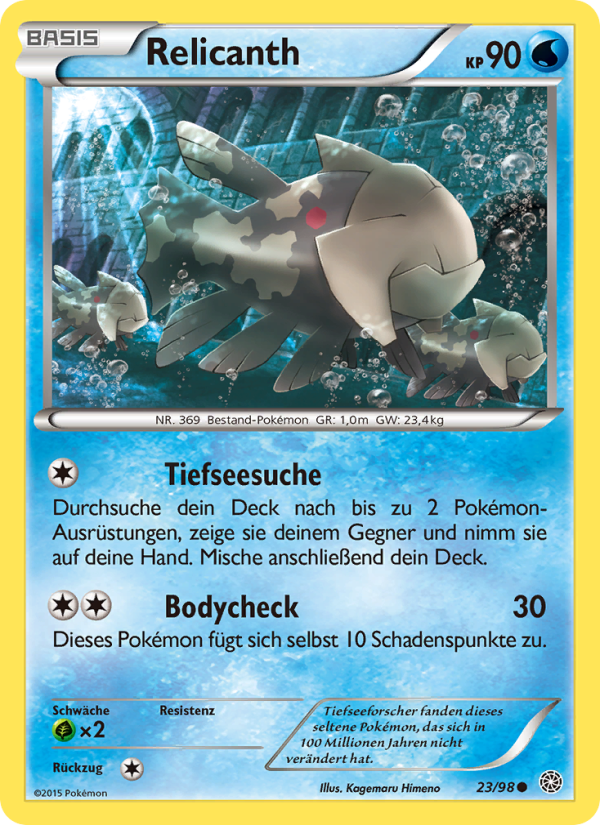 Relicanth 23 — Ancient Origins (German Pokémon TCG card)