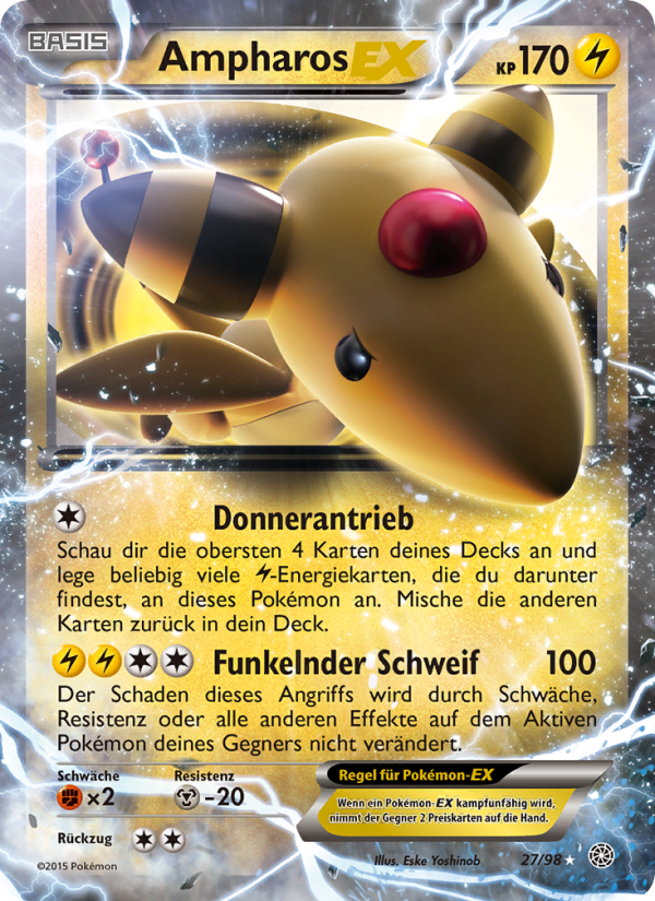 Ampharos EX 27 — Ancient Origins (German Pokémon TCG card)