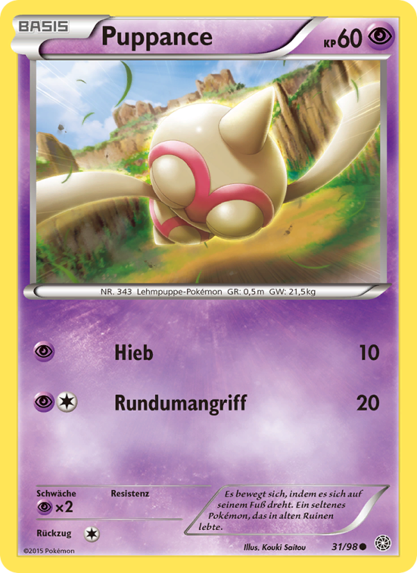 Puppance 31 — Ancient Origins (German Pokémon TCG card)