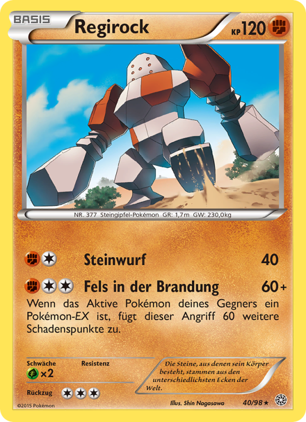 Regirock 40 — Ancient Origins (German Pokémon TCG card)