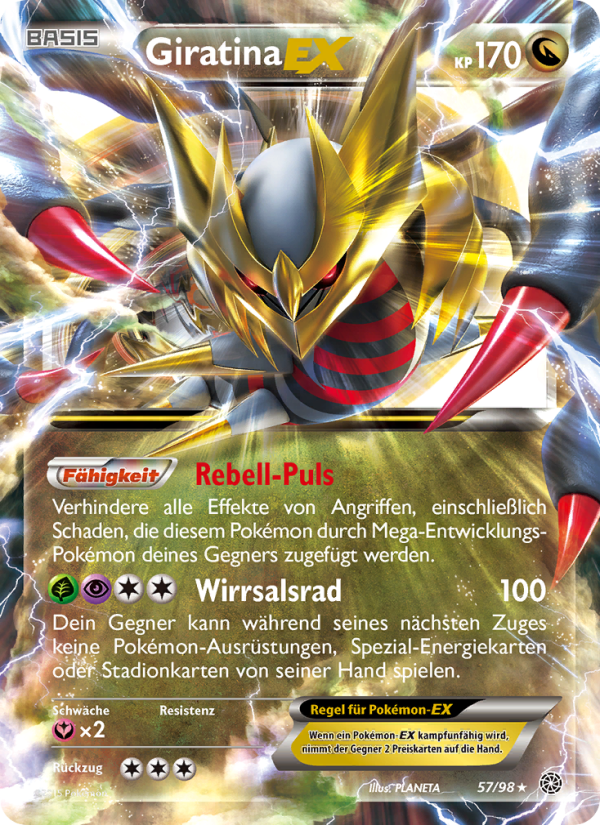 Giratina EX 57 — Ancient Origins (German Pokémon TCG card)