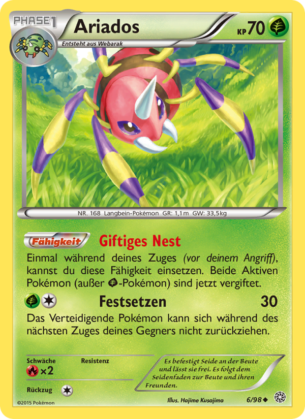 Ariados 6 — Ancient Origins (German Pokémon TCG card)