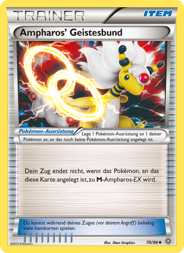 Ampharos' Geistesbund 70 — Ancient Origins (German Pokémon TCG card)