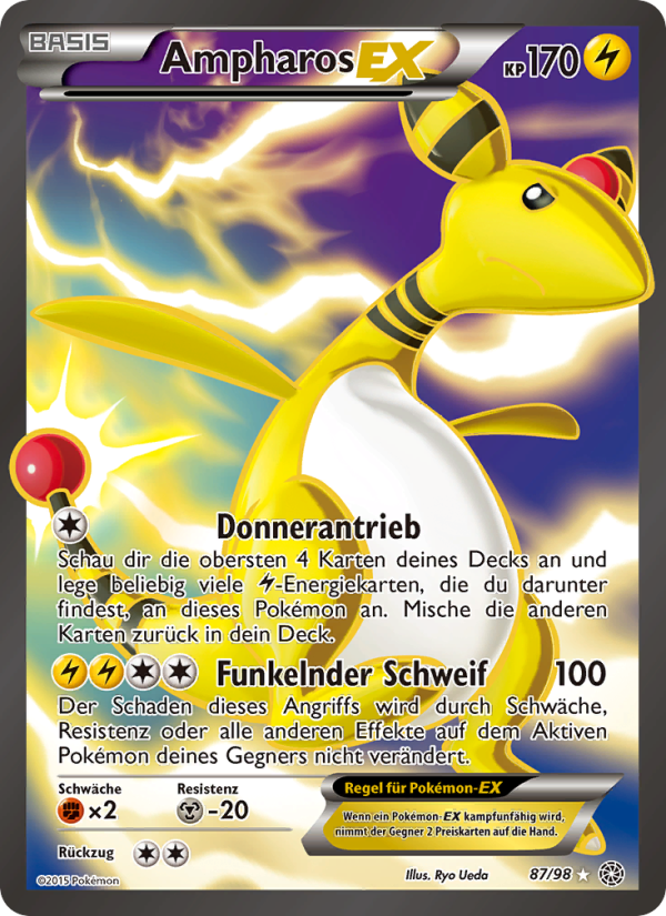 Ampharos EX 87 — Ancient Origins (German Pokémon TCG card)