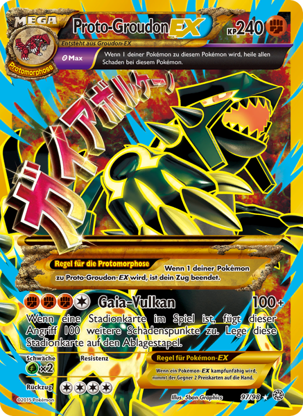 Proto-Groudon EX 97 — Ancient Origins (German Pokémon TCG card)