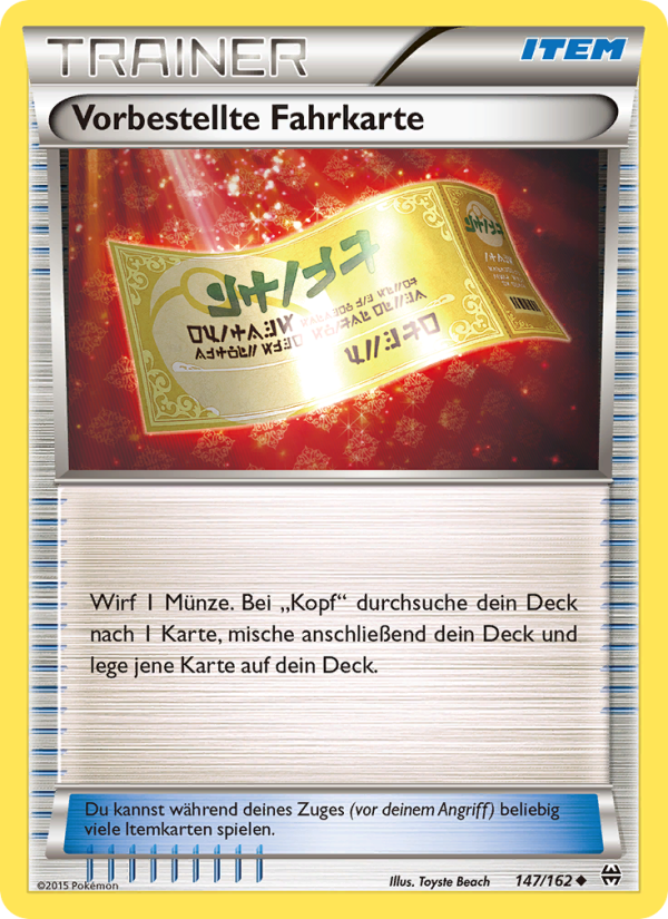 Vorbestellte Fahrkarte 147 — BREAKthrough (German Pokémon TCG card)
