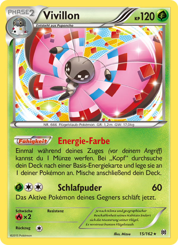 Vivillon 15 — BREAKthrough (German Pokémon TCG card)